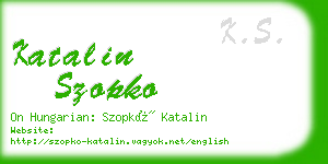 katalin szopko business card